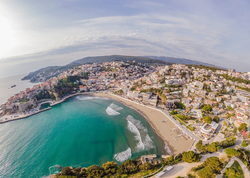 Amazing,View,On,Ulcinj,Town,In,Montenegro.,Clock,Tower,Of